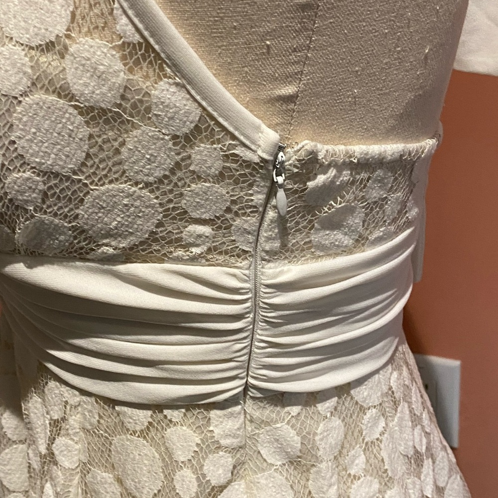 Halter Polka Dot White Cream Gold Mesh Dress - forever 21 - Picture 4 of 6